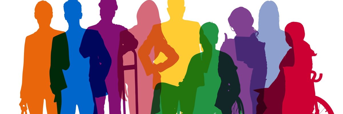 Silhouetten von berufstätigen Menschen als Inklusion Konzept Silhouetten von berufstätigen Menschen als Inklusion Konzept