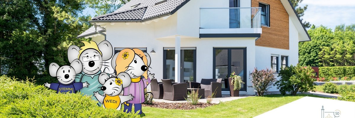 Einfamilienhaus, Wohnhaus mit Garten 