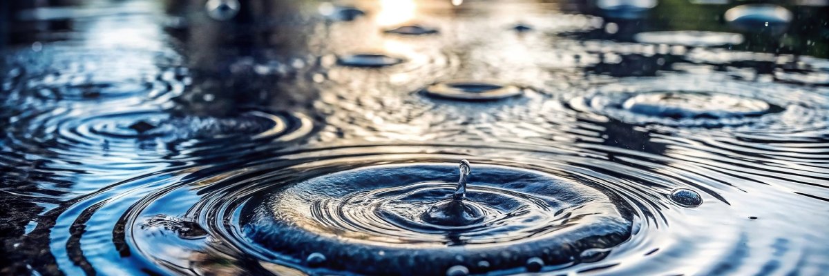 Rippling big puddle with bubbles during heavy rain at tilted angle Rippling big puddle with bubbles during heavy rain at tilted angle