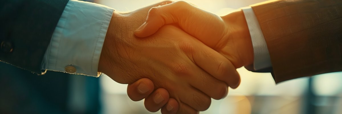 Vertrauensvolle Partnerschaft: Geschäftspartner geben sich im Büro die Hand Vertrauensvolle Partnerschaft: Geschäftspartner geben sich im Büro die Hand