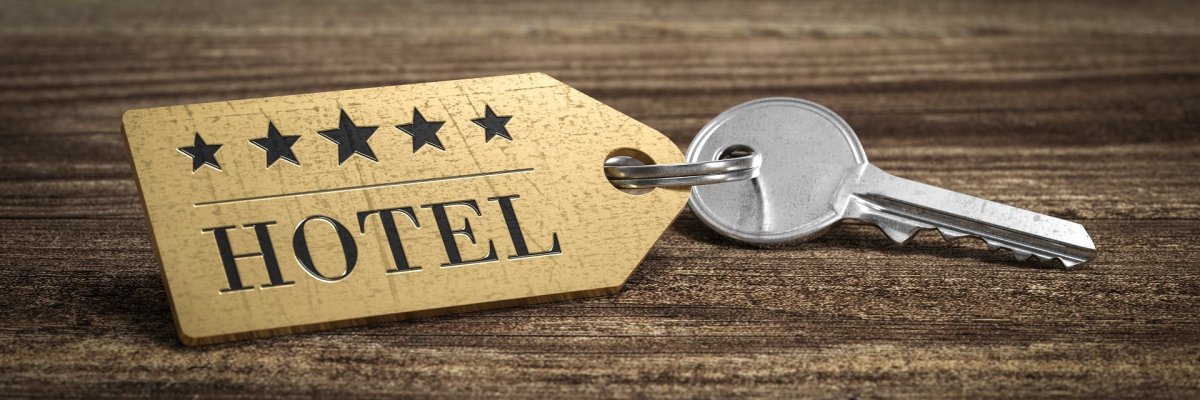 Ein Schlüssel für ein Hotelzimmer.